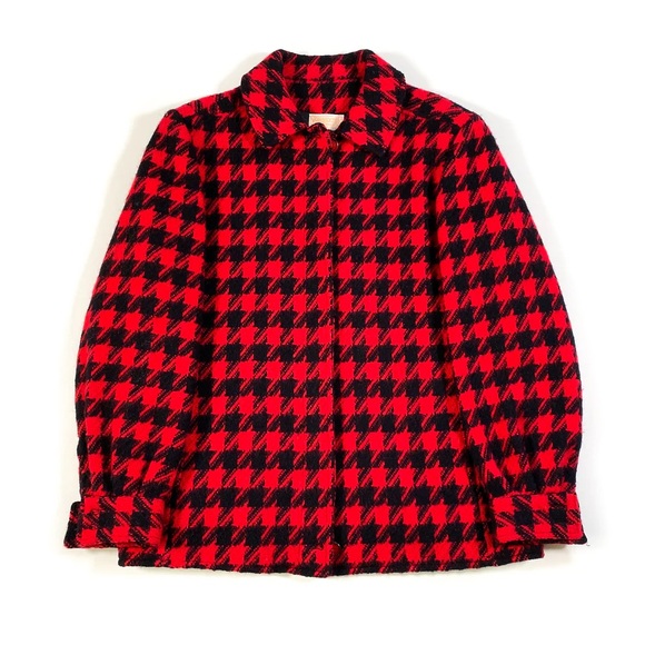 EUC PENDLETON Woolen Mills Women's Red & Black Wool Jacket/Coat US made. Size 12 - Picture 1 of 8